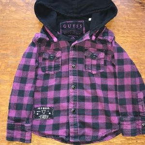 Guess flannel hoodie 100% cotton